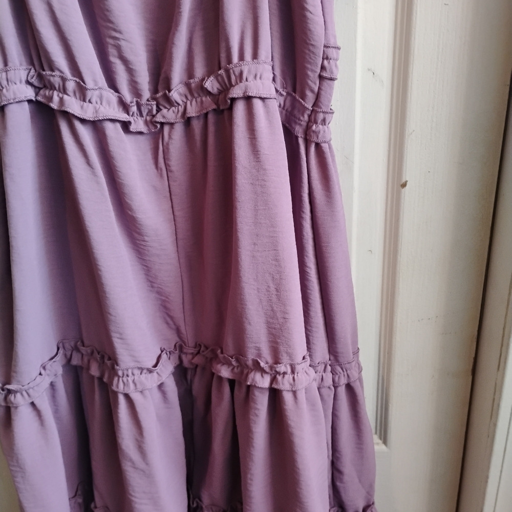 Purple Ruffled Women's Dress - Picture 10 of 12